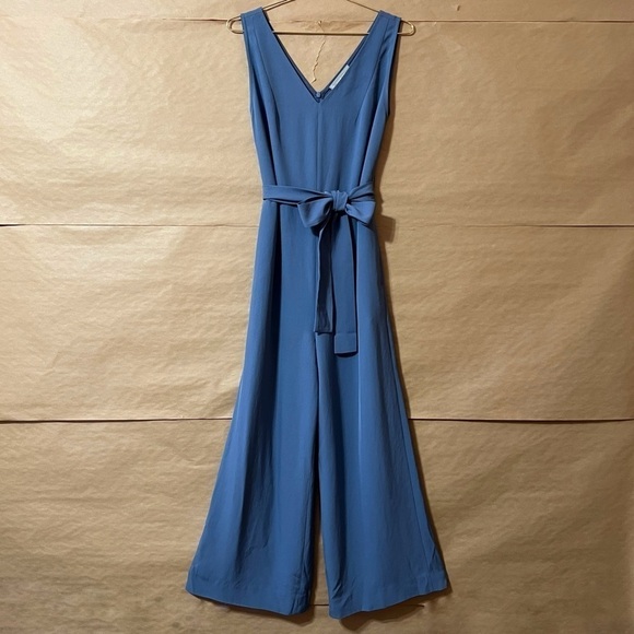 Everlane | The Japanese GoWeave Essential Jumpsuit Wide Leg Dusty Blue Size 4 - Picture 1 of 15